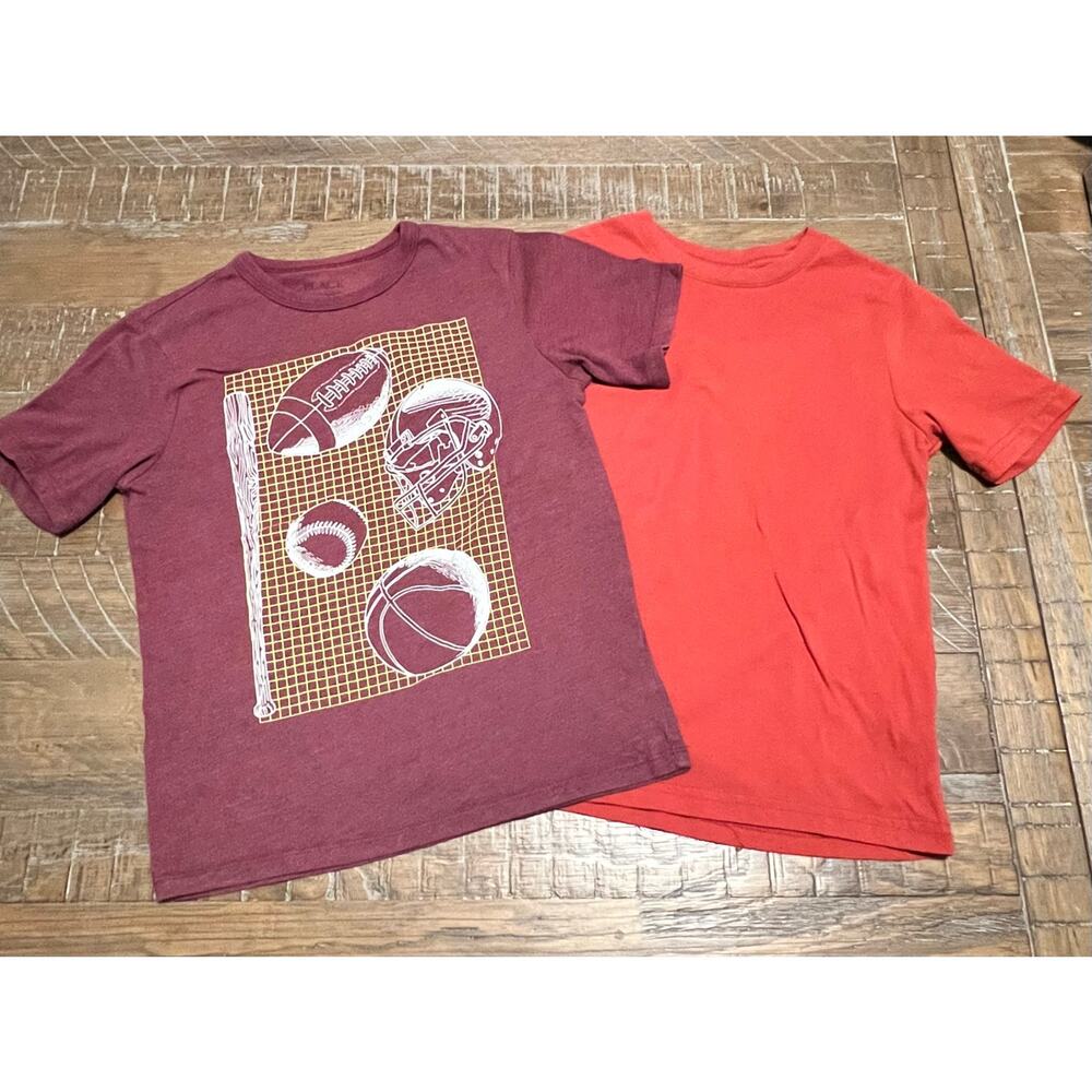 Lot of 2 boys t-shirts Size Medium Stay at home outside play Some flaws stains